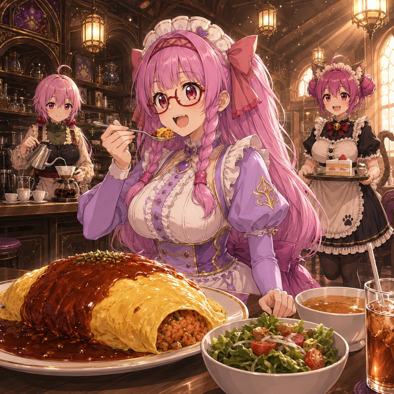 ねこちゃん様お食事風景