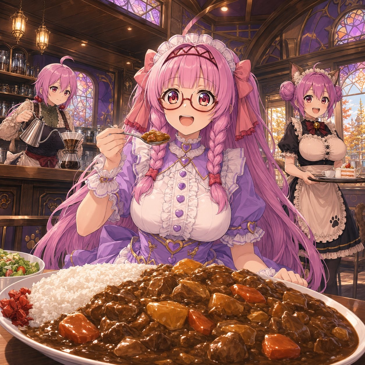 ねこちゃんさまお食事風景