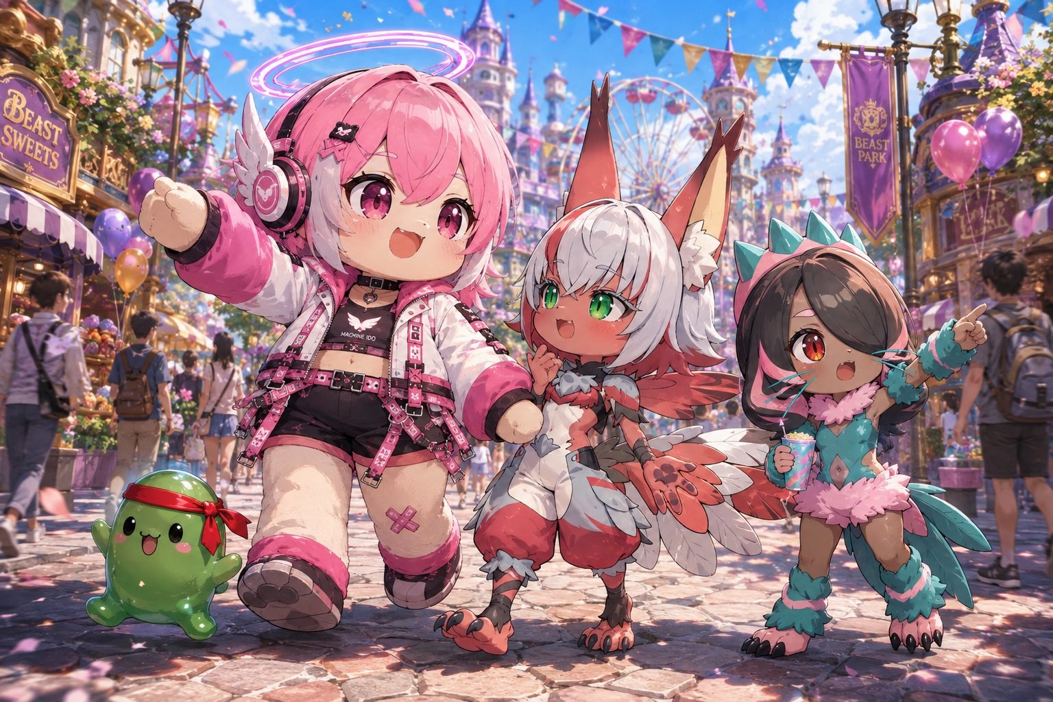ビーストちゃん＆着ぐるみイドちゃん来園風景